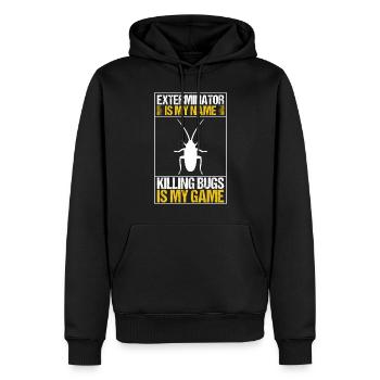 Pest Control Exterminator - Men’s Premium Organic Hoodie - black - Front - Nico (187cm)