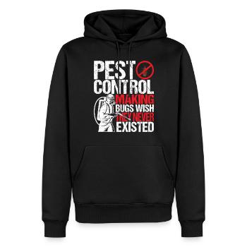 Exterminateurs de lutte antiparasitaire - Sweat à capuche Premium bio Homme - noir - Devant - Nico (187cm)