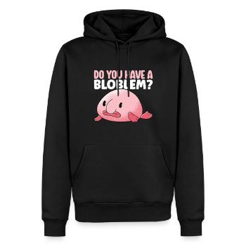 Süßer Blobfisch Hässlicher Fisch - Männer Premium Bio Hoodie - Schwarz - Vorne - Nico (187cm)