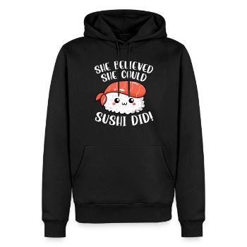 Sushi Essen Japan Nigiri Geschenk - Männer Premium Bio Hoodie - Schwarz - Vorne - Nico (187cm)