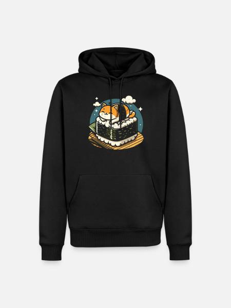 Sushi - Sweat à capuche Premium bio Homme - noir