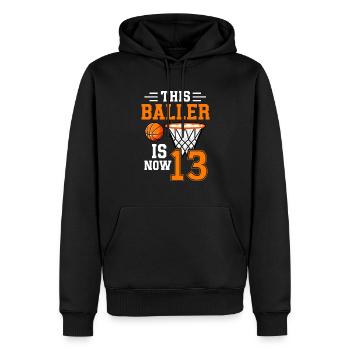 Teenager Teenie Teen Teens Teeny Geschenk - Männer Premium Bio Hoodie - Schwarz - Vorne - Nico (187cm)