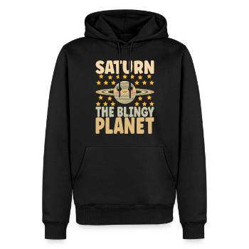 Astronomie Mignonne Planète Système Solaire Galaxie - Sweat à capuche Premium bio Homme - noir - Devant - Nico (187cm)