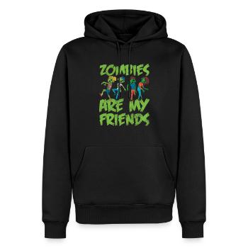 Zombi - Sweat à capuche Premium bio Homme - noir - Devant - Nico (187cm)