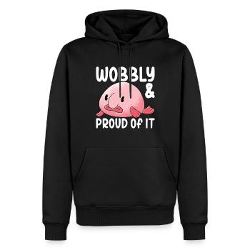 Cute Blob Fish Ugly Fish - Men’s Premium Organic Hoodie - black - Front - Nico (187cm)