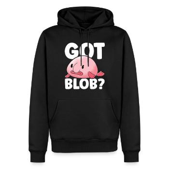 Poisson blob mignon poisson laid - Sweat à capuche Premium bio Homme - noir - Devant - Nico (187cm)