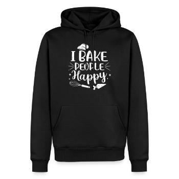 Baker - Men’s Premium Organic Hoodie - black - Front - Nico (187cm)