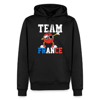 Cadeau Supporter Basketball basket France - Sweat à capuche Premium bio Homme - noir - Devant - Nico (187cm)