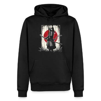 Samouraï - Sweat à capuche Premium bio Homme - noir - Devant - Nico (187cm)
