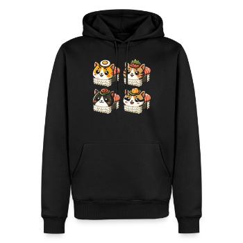 Sushi - Männer Premium Bio Hoodie - Schwarz - Vorne - Nico (187cm)