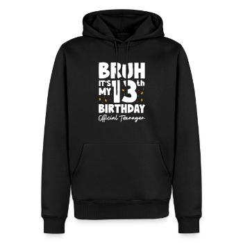 Teenager Teenie Teen Teens Teeny Geschenk - Männer Premium Bio Hoodie - Schwarz - Vorne - Nico (187cm)