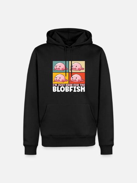 Cute Blob Fish Ugly Fish - Men’s Premium Organic Hoodie - black