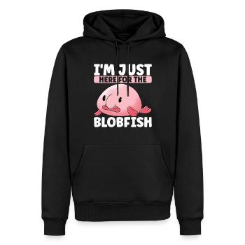 Cute Blob Fish Ugly Fish - Men’s Premium Organic Hoodie - black - Front - Nico (187cm)