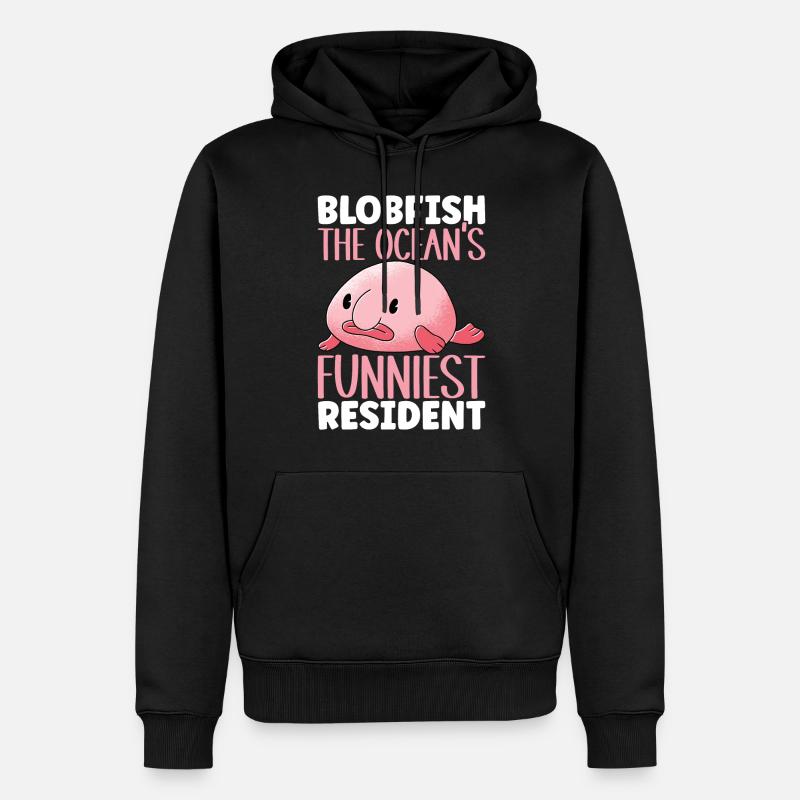 Poisson blob mignon poisson laid - Sweat à capuche Premium bio Homme - noir