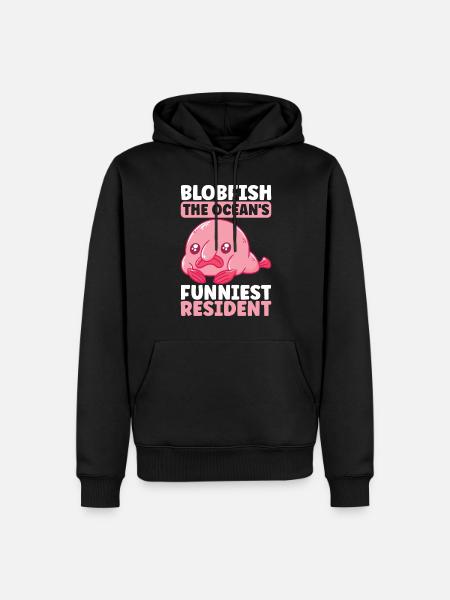 Cute Blob Fish Ugly Fish - Men’s Premium Organic Hoodie - black