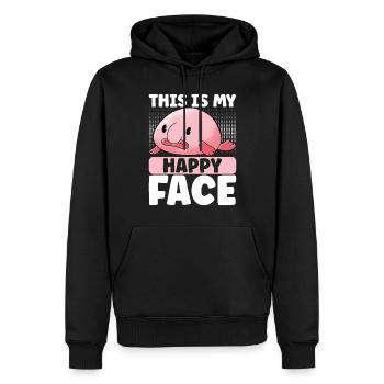 Süßer Blobfisch Hässlicher Fisch - Männer Premium Bio Hoodie - Schwarz - Vorne - Nico (187cm)