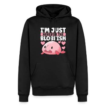 Poisson blob mignon poisson laid - Sweat à capuche Premium bio Homme - noir - Devant - Nico (187cm)
