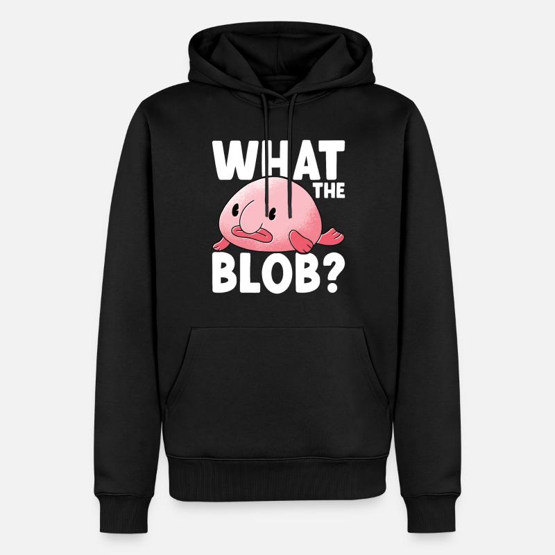 Poisson blob mignon poisson laid - Sweat à capuche Premium bio Homme - noir