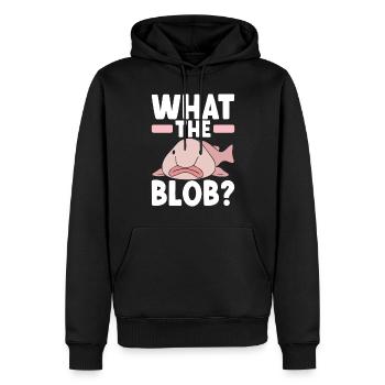 Poisson blob mignon poisson laid - Sweat à capuche Premium bio Homme - noir - Devant - Nico (187cm)