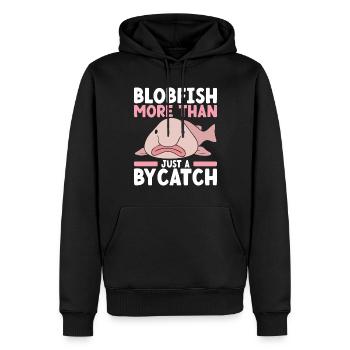Poisson blob mignon poisson laid - Sweat à capuche Premium bio Homme - noir - Devant - Nico (187cm)