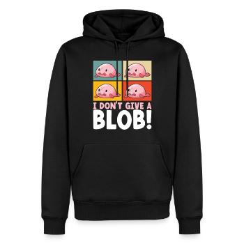 Poisson blob mignon poisson laid - Sweat à capuche Premium bio Homme - noir - Devant - Nico (187cm)
