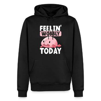 Süßer Blobfisch Hässlicher Fisch - Männer Premium Bio Hoodie - Schwarz - Vorne - Nico (187cm)