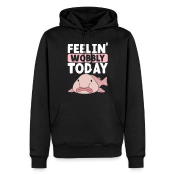 Cute Blob Fish Ugly Fish - Men’s Premium Organic Hoodie - black - Front - Nico (187cm)