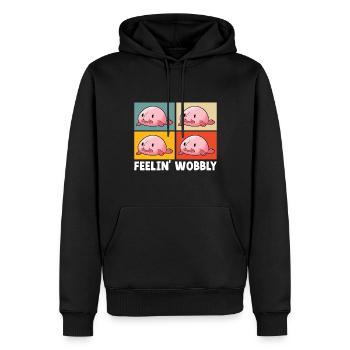 Süßer Blobfisch Hässlicher Fisch - Männer Premium Bio Hoodie - Schwarz - Vorne - Nico (187cm)