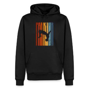 Parkour - Sweat à capuche Premium bio Homme - noir - Devant - Nico (187cm)