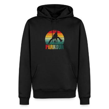 Parkour - Männer Premium Bio Hoodie - Schwarz - Vorne - Nico (187cm)
