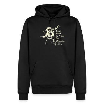 Samurai - Männer Premium Bio Hoodie - Schwarz - Vorne - Nico (187cm)