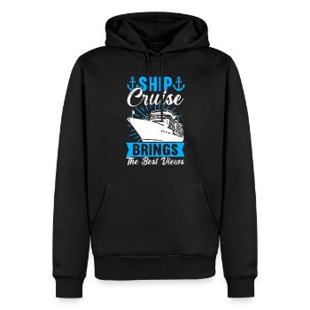 Croisière Vacances Bateau de croisière - Sweat à capuche Premium bio Homme - noir - Devant - Nico (187cm)