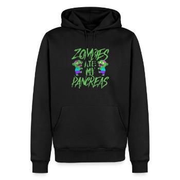 Zombi - Sweat à capuche Premium bio Homme - noir - Devant - Nico (187cm)