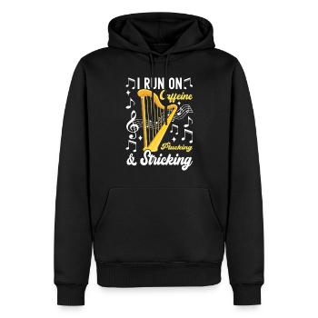 Harfe Design Für Harfenspieler - Männer Premium Bio Hoodie - Schwarz - Vorne - Nico (187cm)
