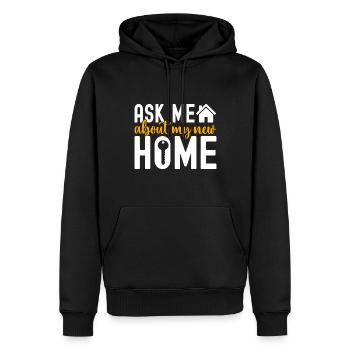 Pendaison de crémaillère des propriétaires - Sweat à capuche Premium bio Homme - noir - Devant - Nico (187cm)