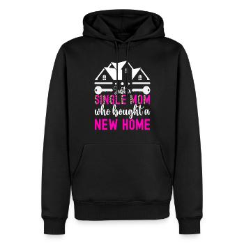 Pendaison de crémaillère des propriétaires - Sweat à capuche Premium bio Homme - noir - Devant - Nico (187cm)