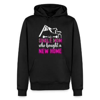 Pendaison de crémaillère des propriétaires - Sweat à capuche Premium bio Homme - noir - Devant - Nico (187cm)