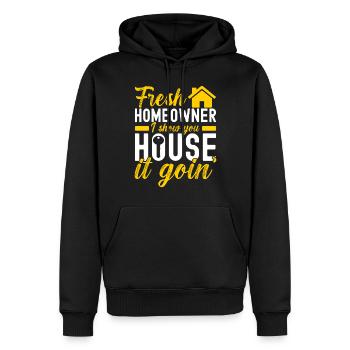 Pendaison de crémaillère des propriétaires - Sweat à capuche Premium bio Homme - noir - Devant - Nico (187cm)