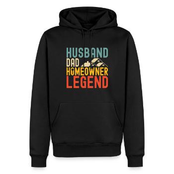 Pendaison de crémaillère des propriétaires - Sweat à capuche Premium bio Homme - noir - Devant - Nico (187cm)