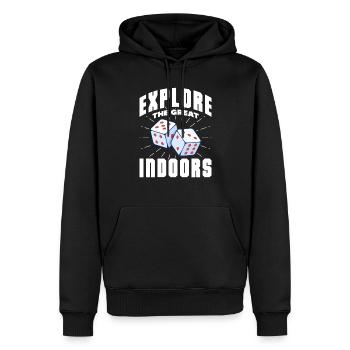 Jeux de société Jeux de société Jeux de nuit Jeux de société Cadeau - Sweat à capuche Premium bio Homme - noir - Devant - Nico (187cm)