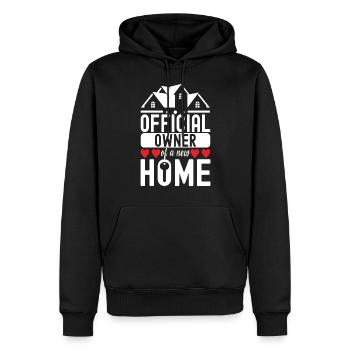 Pendaison de crémaillère des propriétaires - Sweat à capuche Premium bio Homme - noir - Devant - Nico (187cm)