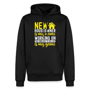 Hausbesitzer Einweihungsparty - Männer Premium Bio Hoodie - Schwarz - Vorne - Nico (187cm)