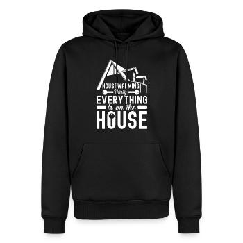 Pendaison de crémaillère des propriétaires - Sweat à capuche Premium bio Homme - noir - Devant - Nico (187cm)