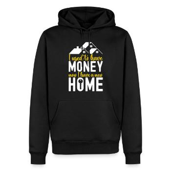 Pendaison de crémaillère des propriétaires - Sweat à capuche Premium bio Homme - noir - Devant - Nico (187cm)