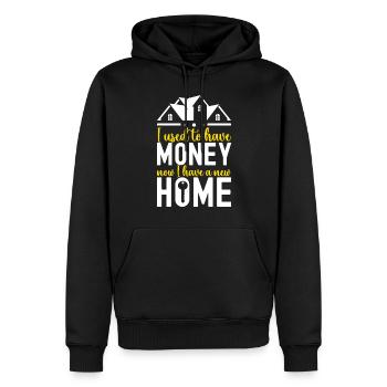 Pendaison de crémaillère des propriétaires - Sweat à capuche Premium bio Homme - noir - Devant - Nico (187cm)