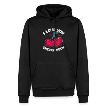 Cerise - Sweat à capuche Premium bio Homme - noir - Devant - Nico (187cm)