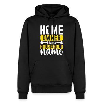 Pendaison de crémaillère des propriétaires - Sweat à capuche Premium bio Homme - noir - Devant - Nico (187cm)