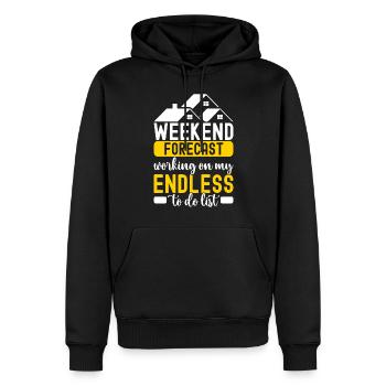 Pendaison de crémaillère des propriétaires - Sweat à capuche Premium bio Homme - noir - Devant - Nico (187cm)