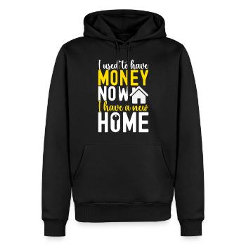 Pendaison de crémaillère des propriétaires - Sweat à capuche Premium bio Homme - noir - Devant - Nico (187cm)