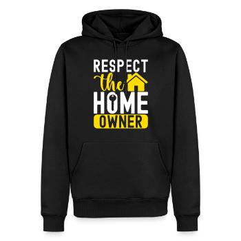 Pendaison de crémaillère des propriétaires - Sweat à capuche Premium bio Homme - noir - Devant - Nico (187cm)